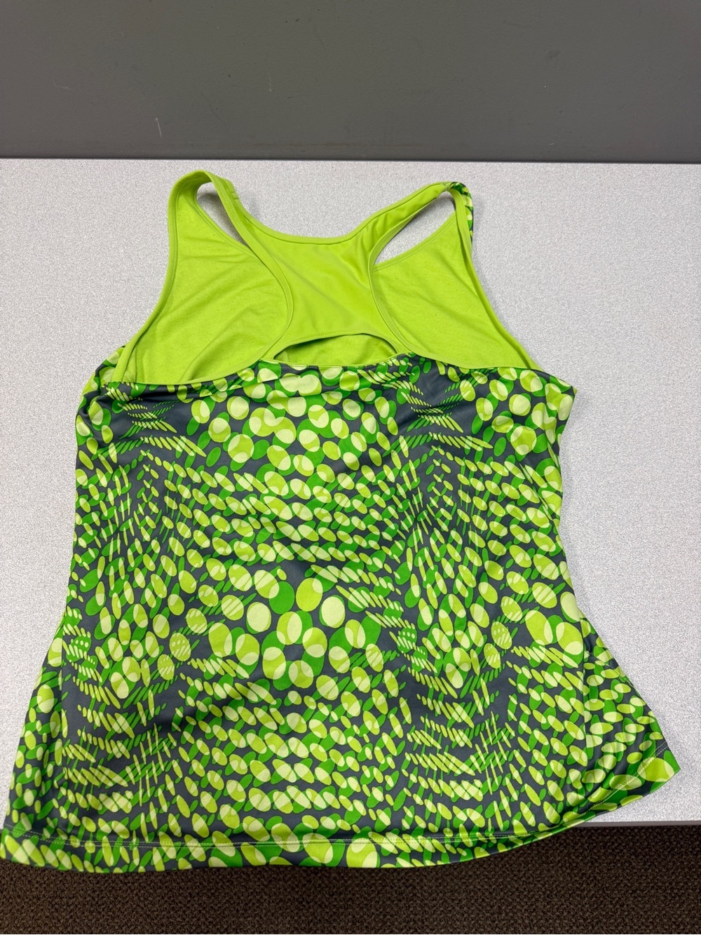 Xersion Neon Green Patterned Racerback Tank - Picture 6 of 13
